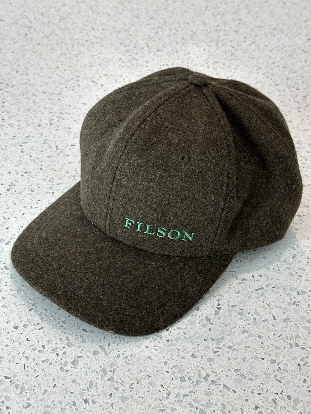 Filson Mackinaw Wool Forester Cap in Forest Green